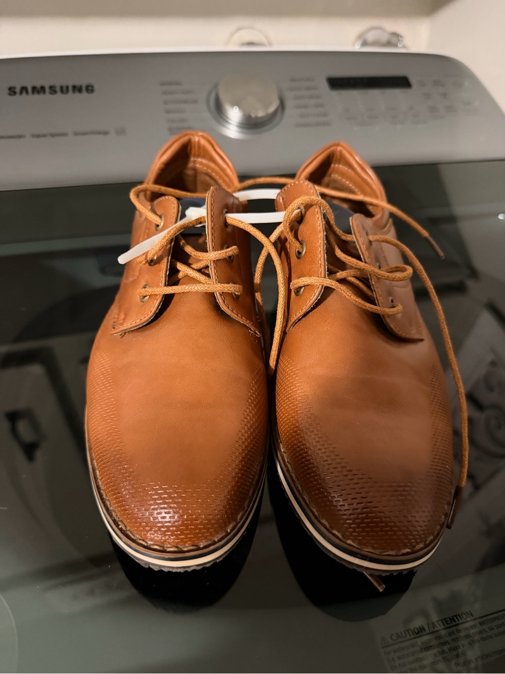 Kids Bruno Marc Tan Lace-Up Dress Shoes